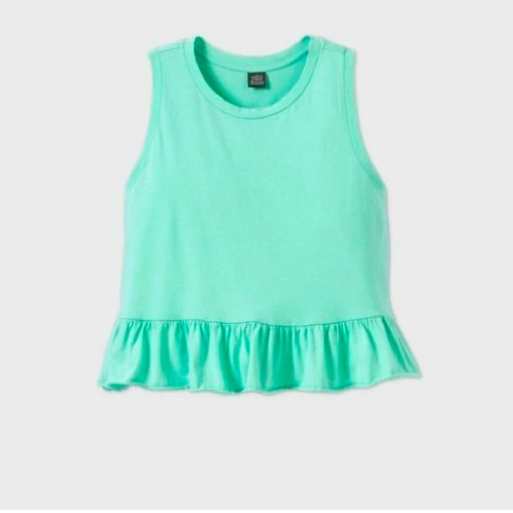 New NWT Sleeveless Cotton Women's Peplum Tank Top